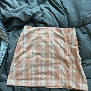 Aritzia Plaid Tan Skirt